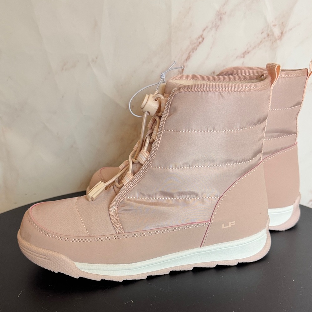 London Fog Girls Pink Puffer Bungee Toggle Winter Snow Boots
